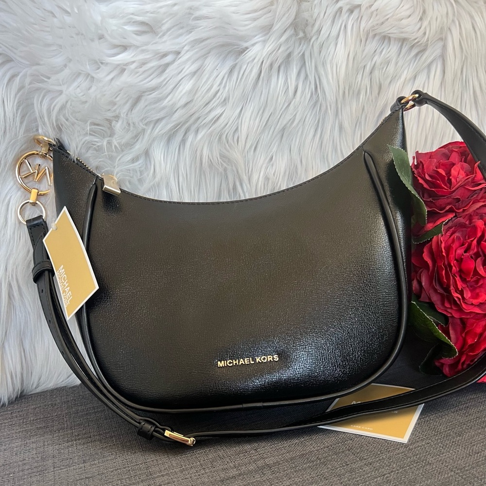 NWT MICHAEL KORS CHERYL MEDIUM MESSENGER HOBO LEATHER BAG - Picture 2 of 7